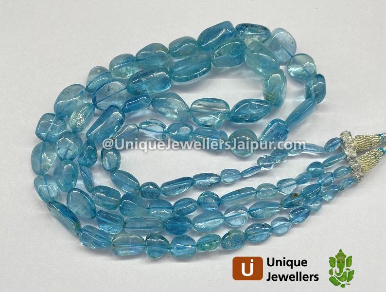 Aquamarine Smooth Nugget Beads